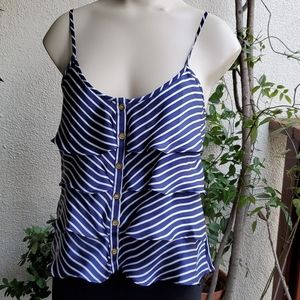 Spaghetti strap stripped blue & white excellent condition